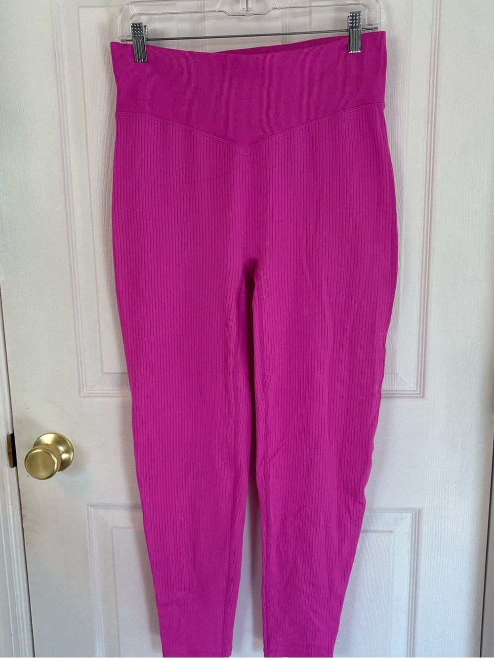 PINK Active Ribbed Fuchsia High-Waist Leggings